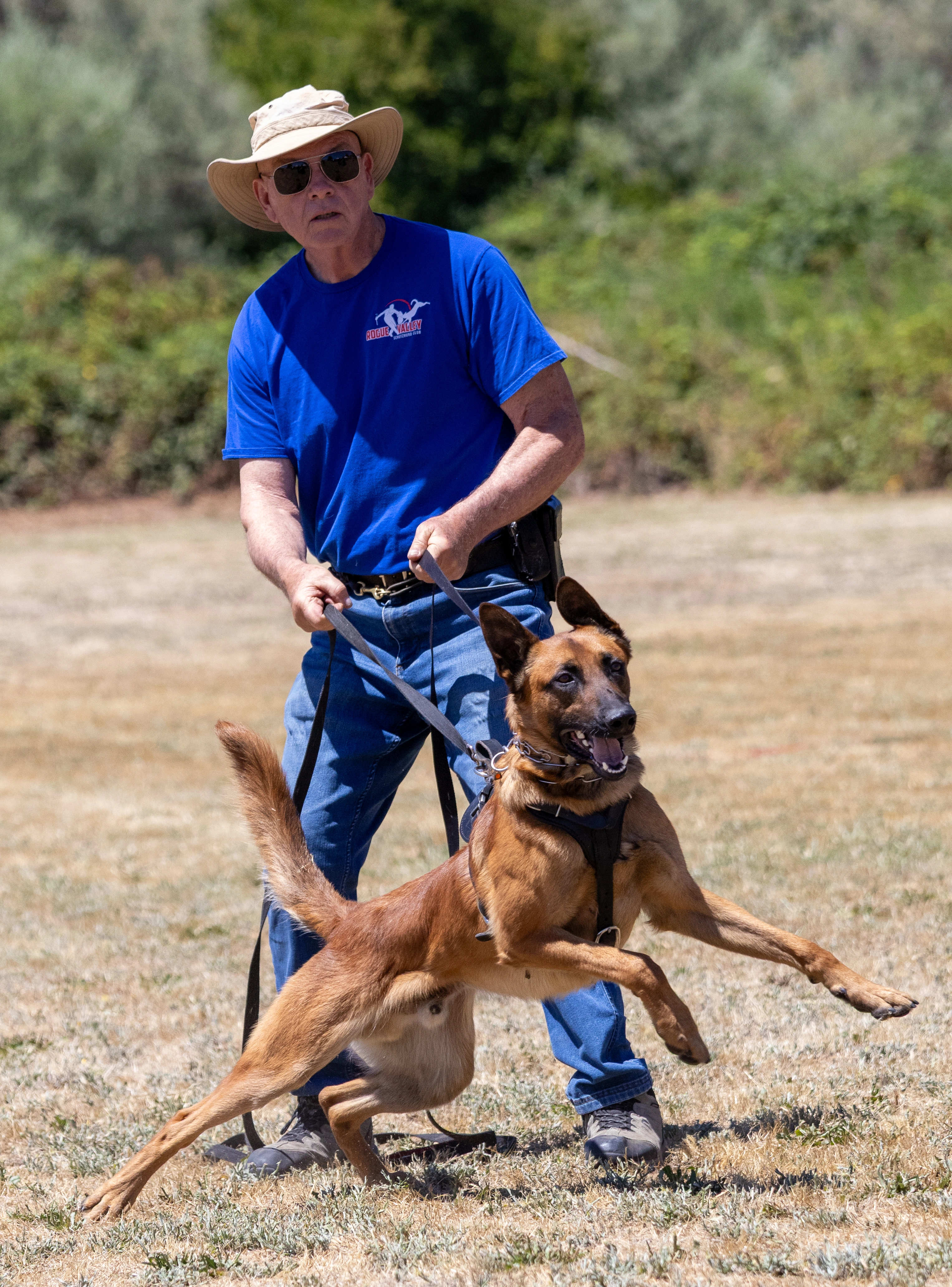 Working dog and handler training together in Southern Oregon