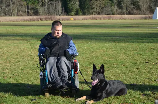 Jason Lake working a black German Shepherd during obedience at the 2012 Cascade Schutzhund trial — photo 07