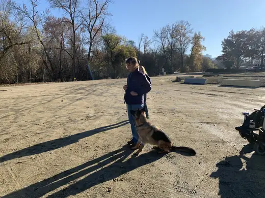 Working dog and handler practicing obedience during RVSC club training on December 5, 2018 — photo 02