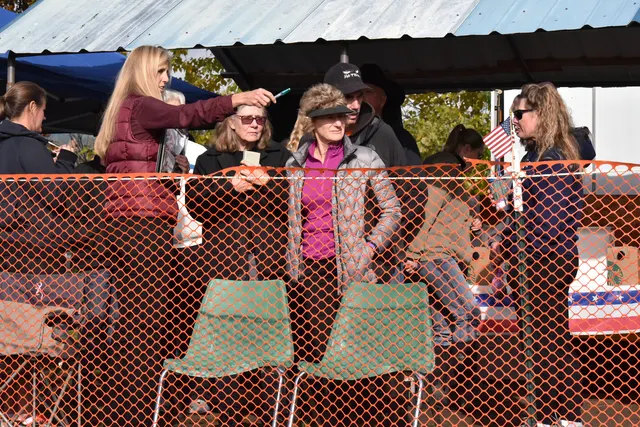 2017 RVSC fall Schutzhund trial — spectators watching the working-dog trial from beside the field
