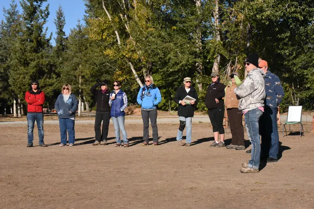 Forrest Micke Schutzhund seminar on October 14, 2017 — group instruction with handlers gathered on the training field — photo 01