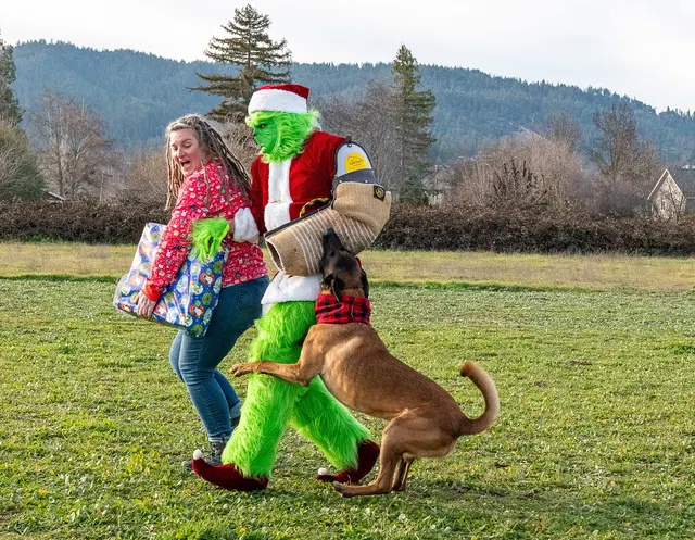 RVSC Christmas Party — December 23, 2023 — club members, working dogs, Santa, the Grinch and festive field activities — photo 030