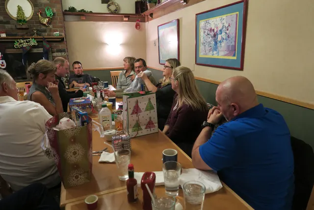 2016 Club Christmas Party on December 17, 2016 — members gathered for the Christmas party meal — photo 09