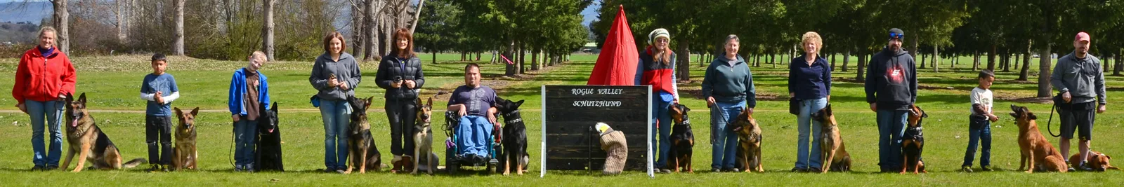 March 24, 2013 RVSC Club Training — Rogue Valley Schutzhund Club members and working dogs gathered for a group photo