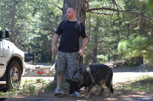 2013 RVSC Iron Dog Compilation — a handler and working dog participating in an outdoor Iron Dog activity — photo 05