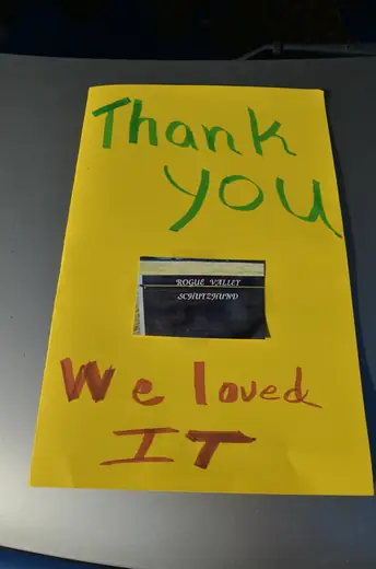 Kindergarten thank-you poster created after the 2012 Rogue Valley Schutzhund Club school demonstration — photo 03