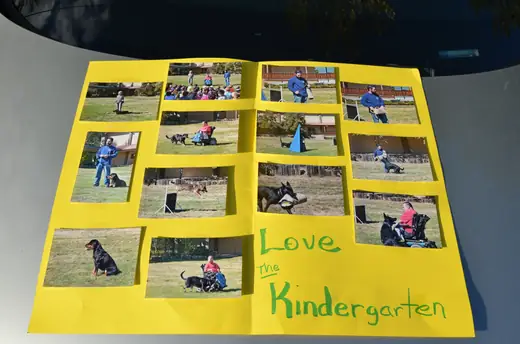 Kindergarten thank-you poster created after the 2012 Rogue Valley Schutzhund Club school demonstration — photo 05