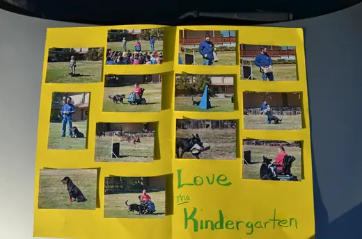 Kindergarten thank-you poster created after the 2012 Rogue Valley Schutzhund Club school demonstration — photo 07