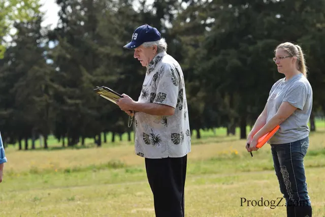 April 20, 2015 RVSC Schutzhund Trial on April 20, 2015 — a working dog and handler preparing for a field exercise — photo 023