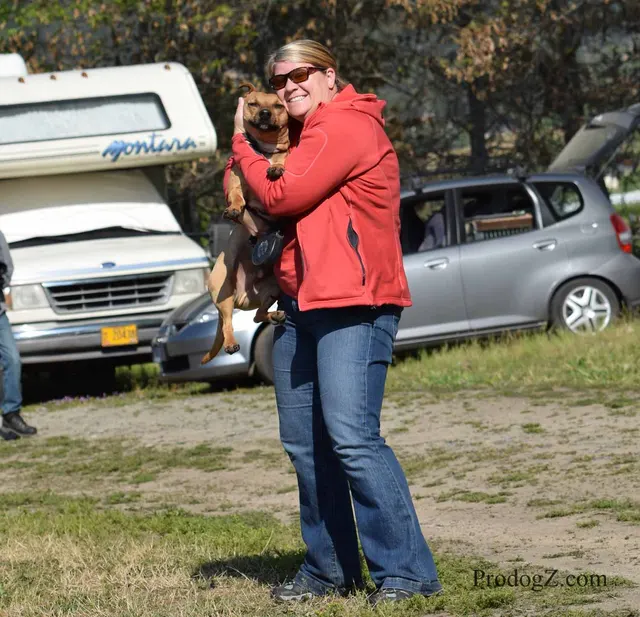 April 20, 2015 RVSC Schutzhund Trial on April 20, 2015 — a working dog and handler preparing for a field exercise — photo 038