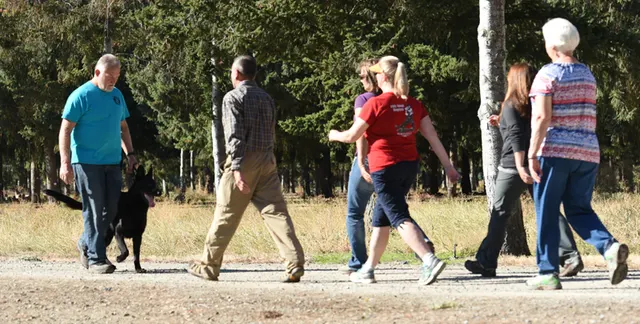 October 2016 Schutzhund Trial on October 8, 2016 — handlers moving through a group obedience exercise — photo 10