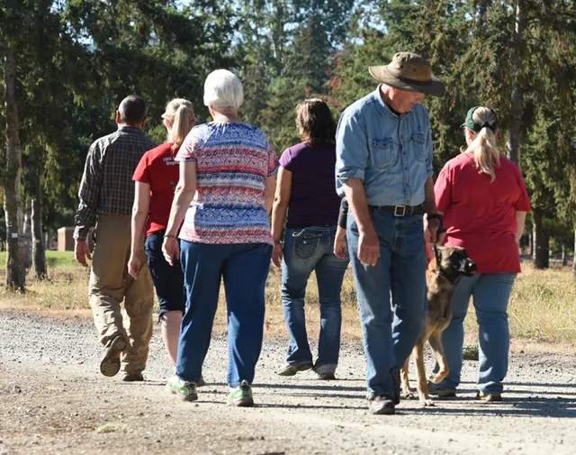 October 2016 Schutzhund Trial on October 8, 2016 — trial participants and officials gathered between exercises — photo 11