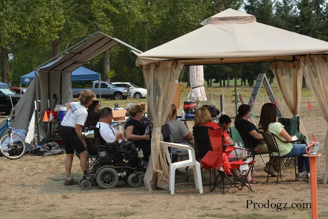 September 13, 2014 RVSC Schutzhund Trial — handlers, officials and spectators gathered around the trial field — photo 24