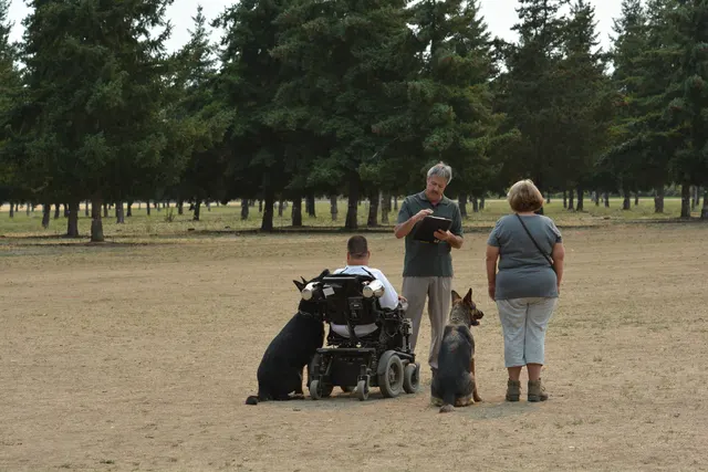 September 13, 2014 RVSC Schutzhund Trial — a dog-and-handler team performing a formal obedience exercise — photo 16