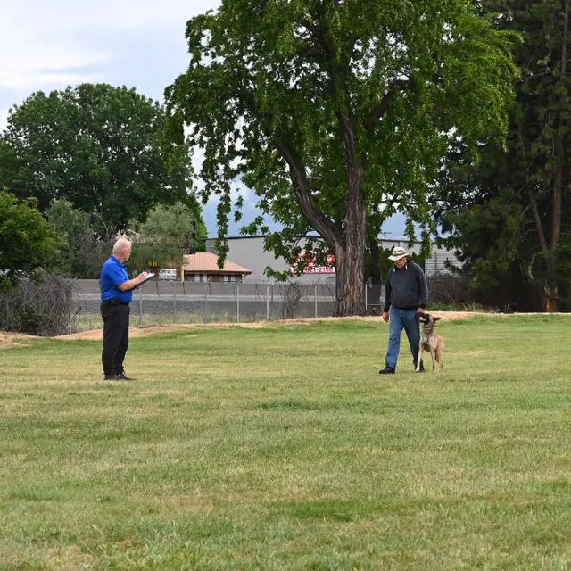 Dog and handler on the field at the May 2022 RVSC spring trial — photo 02
