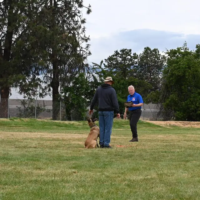 Dog and handler on the field at the May 2022 RVSC spring trial — photo 07